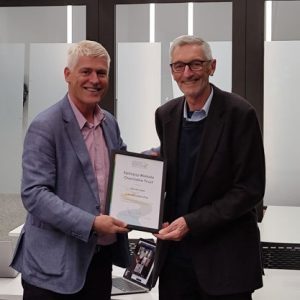 David Lowe recieving his life membership in 2024